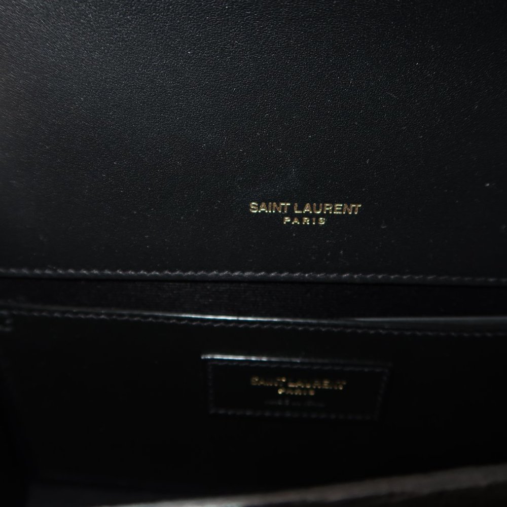 *SOLD* AUTH Saint Laurent Small Sunset Leopard Heart Print Bag In Rouge Fiesta - Picture 3 of 5